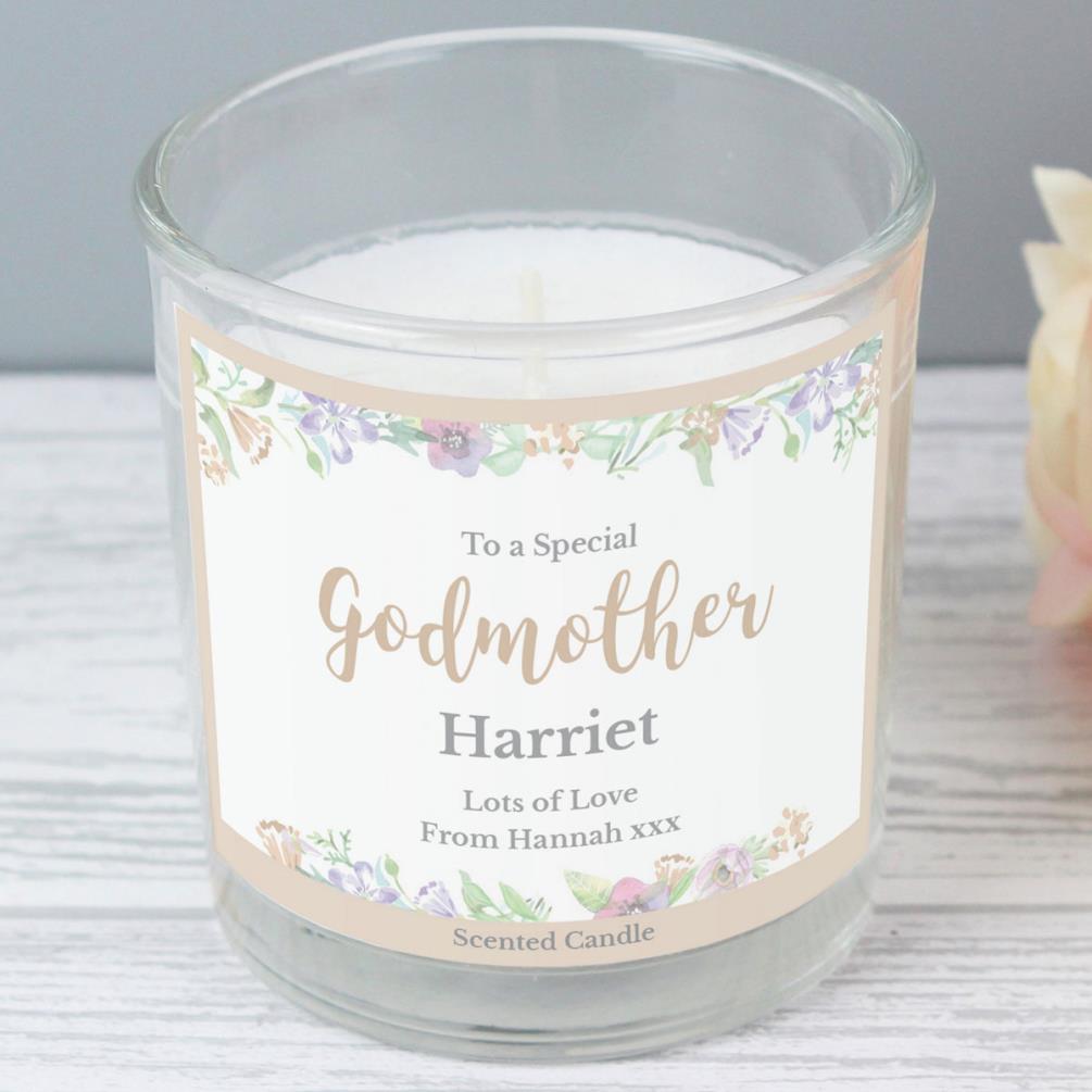Personalised Floral Watercolour Scented Jar Candle Extra Image 2
